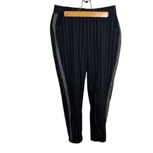 Zara Trafaluc Collection Pull On Slim Pant Navy Stripes XS